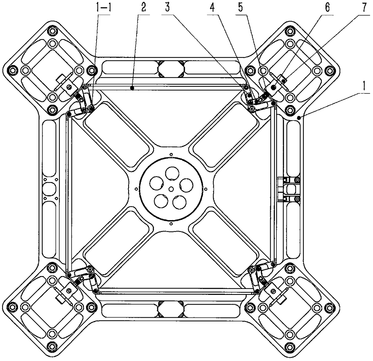 Four-point linkage pin pulling device