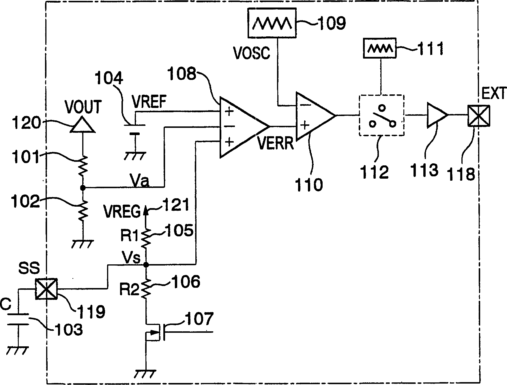 Pwm switching regulator control circuit