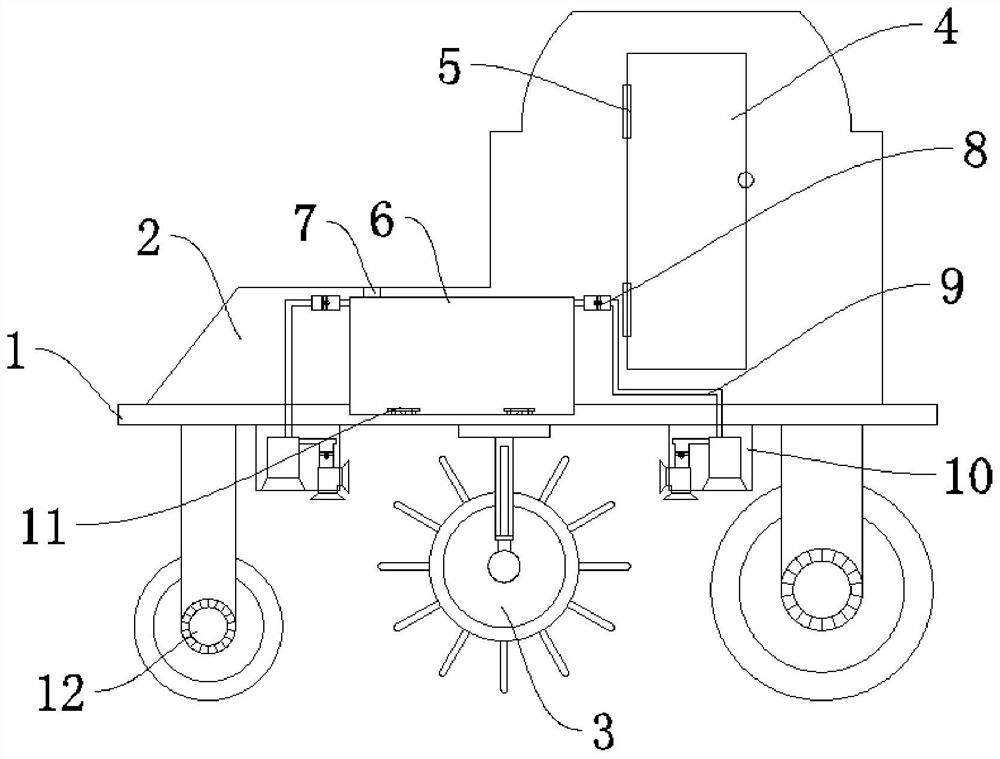 A width-adjustable ditching machine for tea plantation