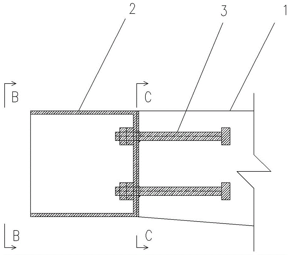 Widening processing structure of prefabricated channel steel of prefabricated erected simply-supported beam between tunnels and construction method thereof