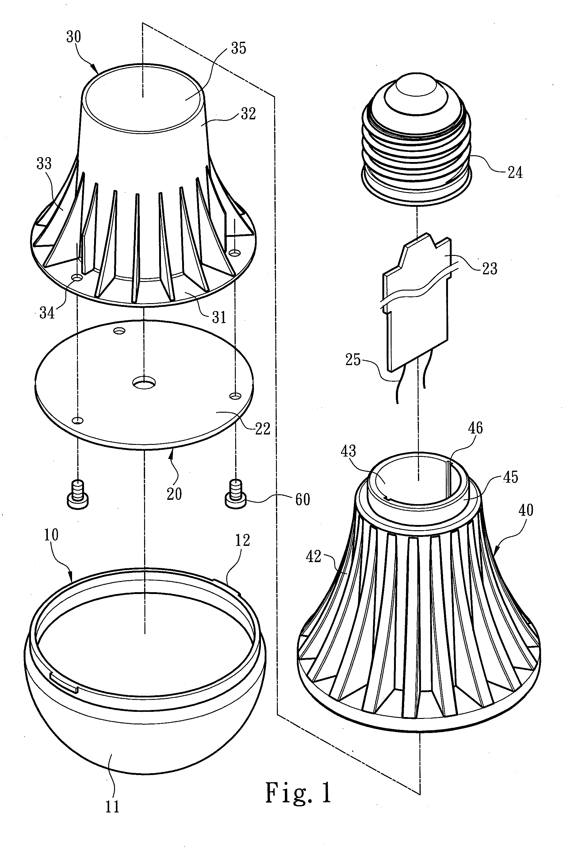 Light emitting diode bulb structure for enhancing heat dissipation efficiency