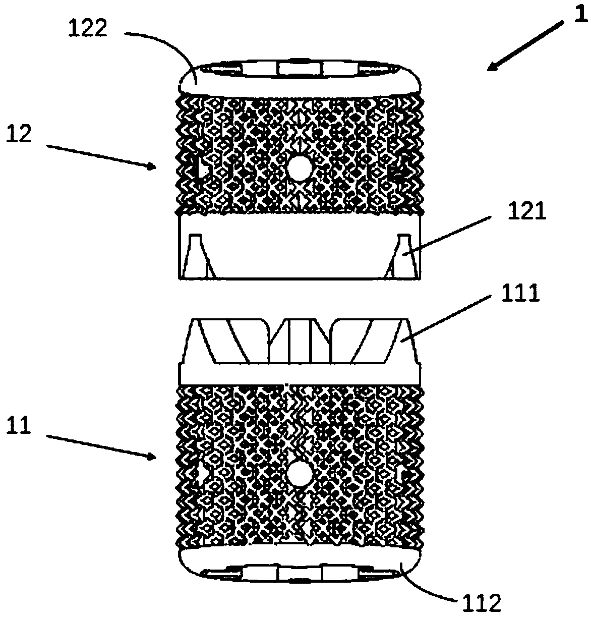 Titanium mesh fusion device for spinal interbody fusion and preparation method thereof