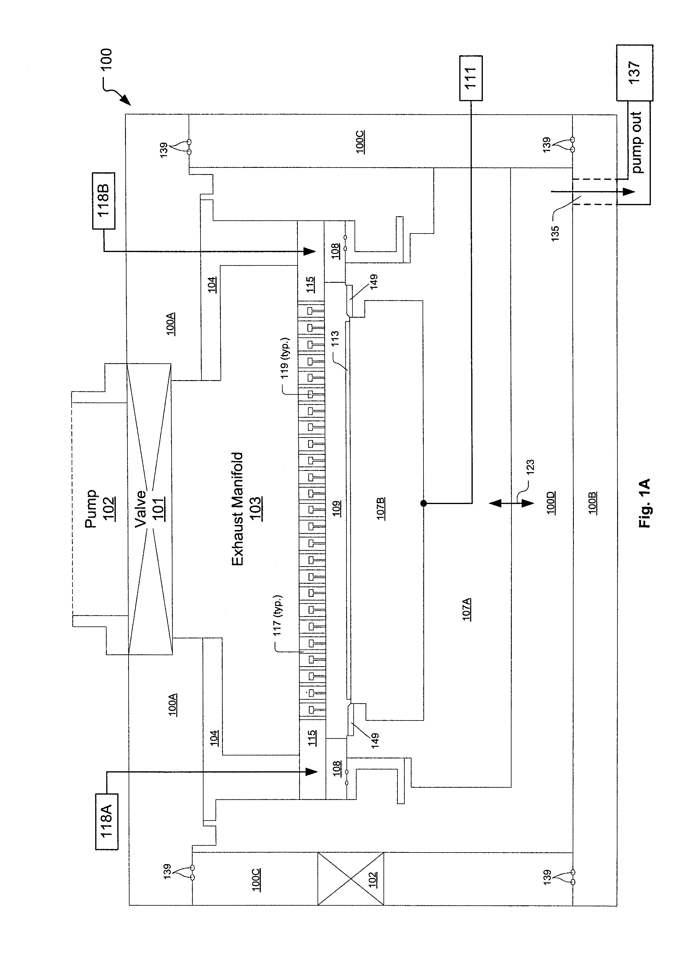 Plasma Processing Chamber with Dual Axial Gas Injection and Exhaust
