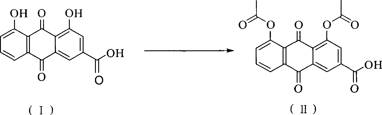 Method of preparing diacetyl rhein