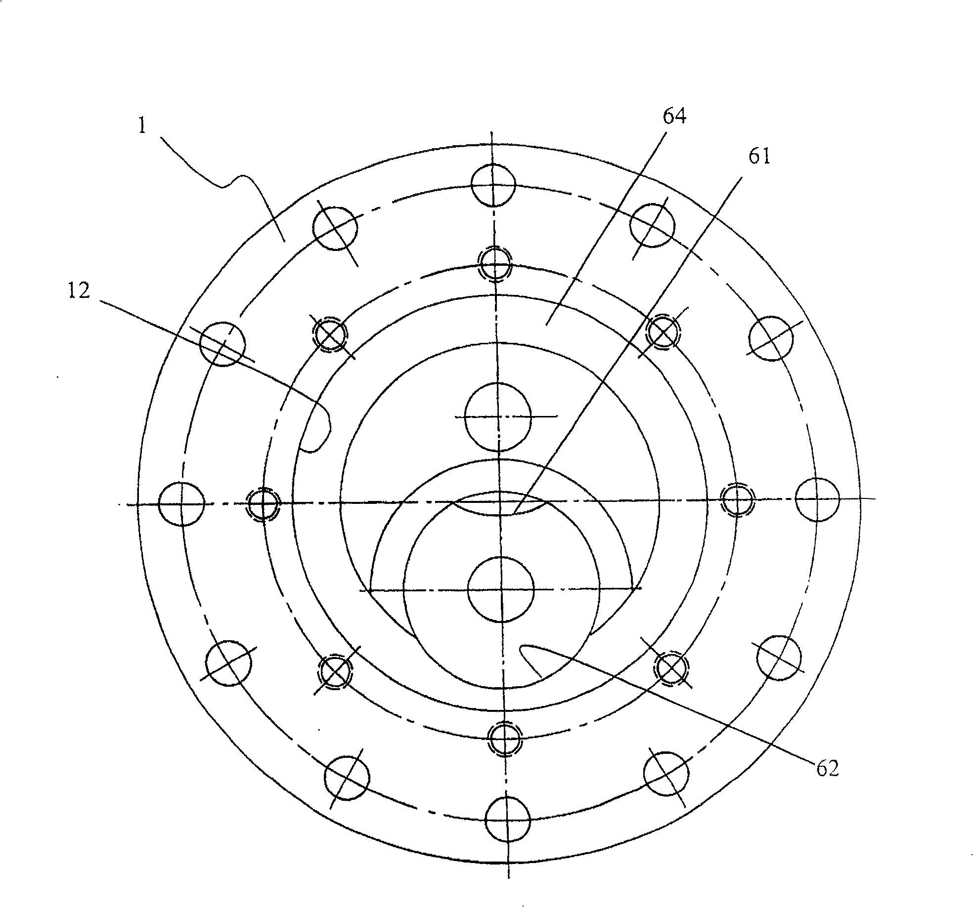 Slide limiting differential mechanism with asymmetric structure
