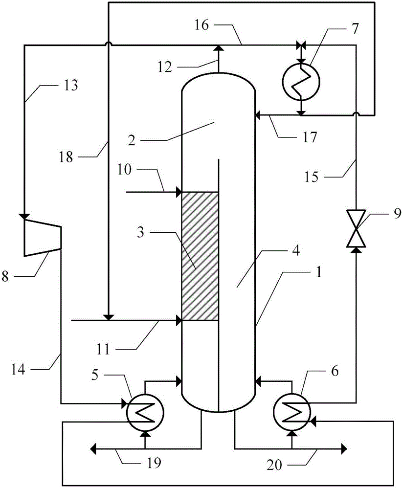 Device for preparing isopropyl acetate in heat pump dividing-wall reactive distillation column