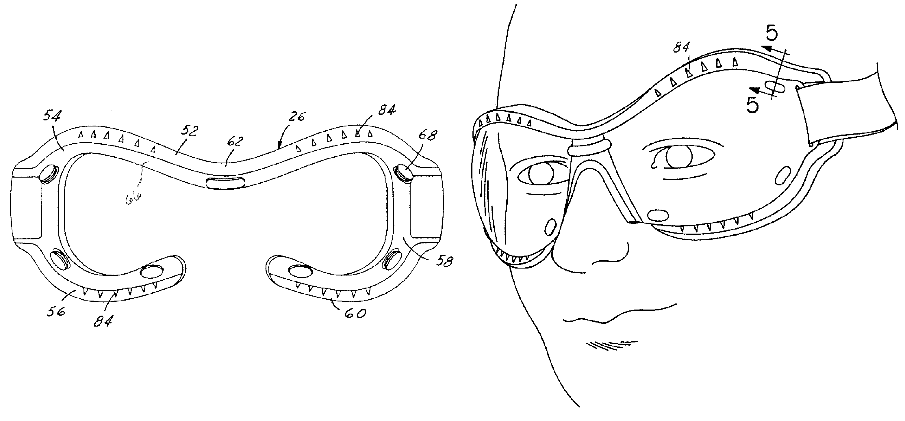 Protective eyewear with detachable frame