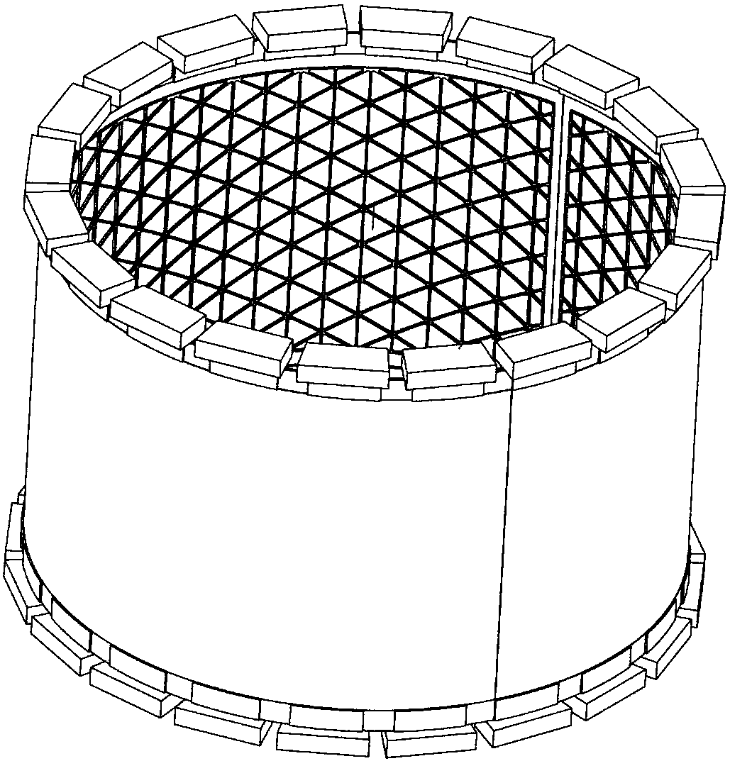 Low-deformation machining method of large aluminum alloy thin-wall mesh barrel section