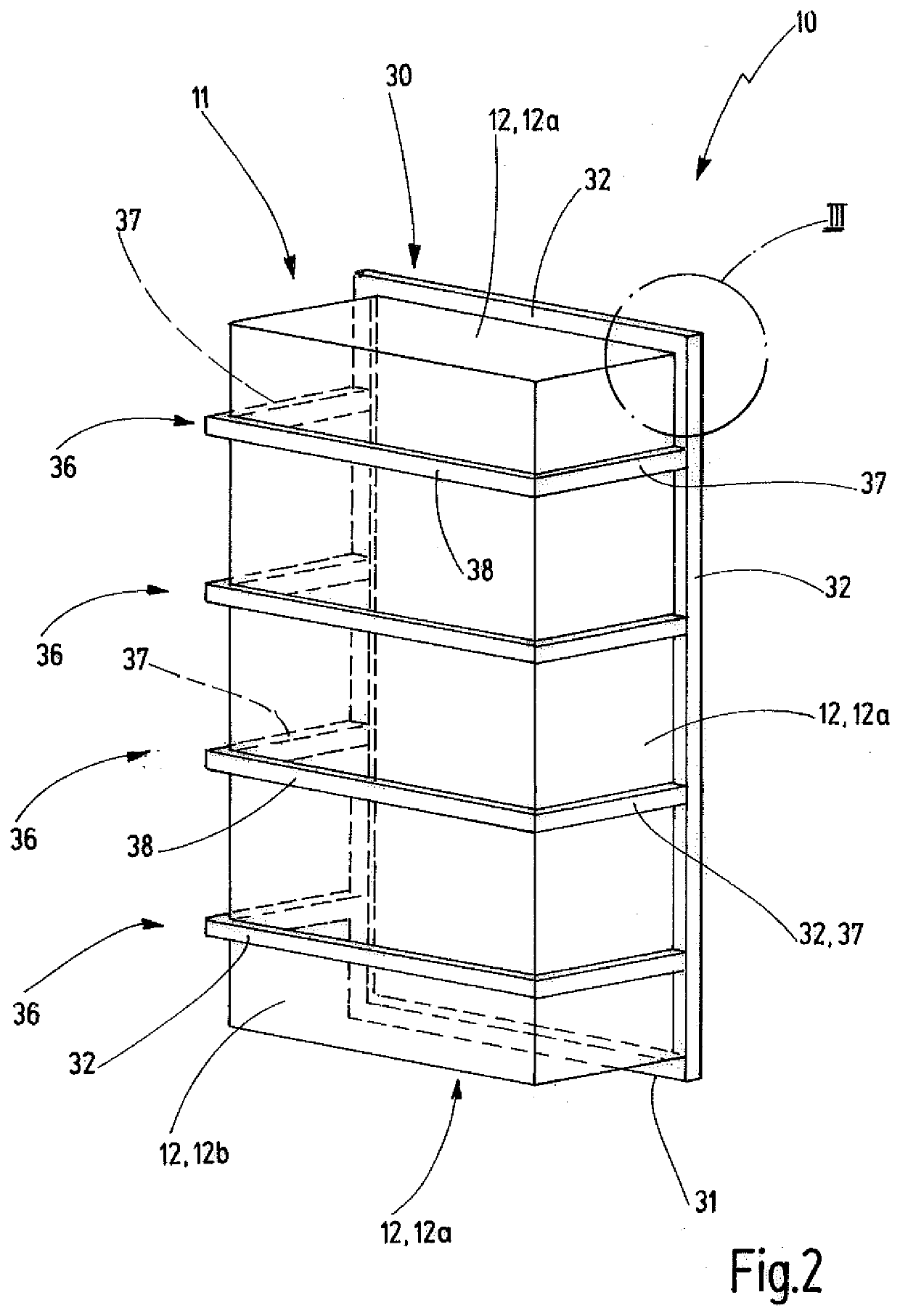 Explosion-proof housing with a reinforcing frame