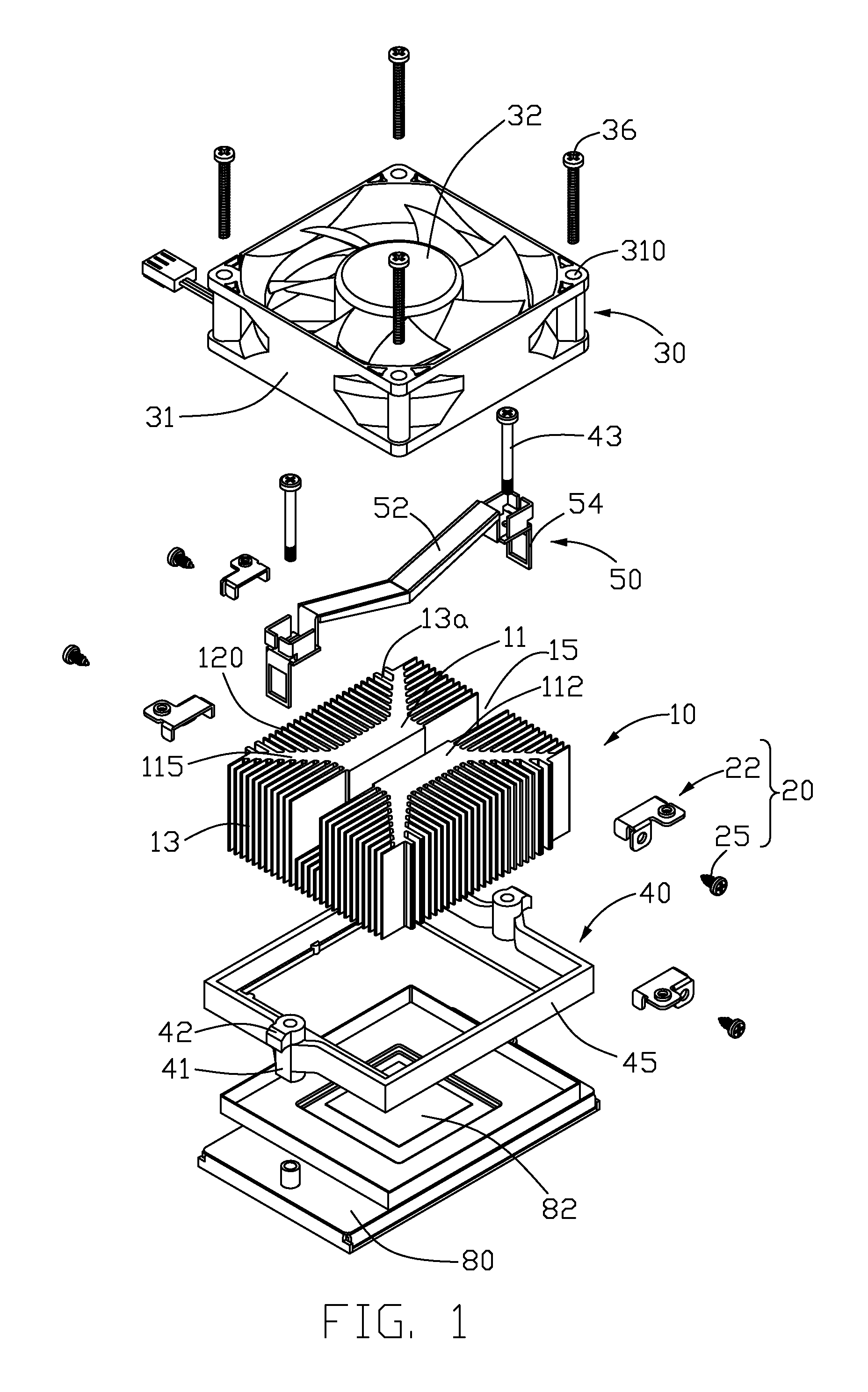 Heat sink assembly having a fan mounting device