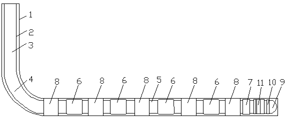 A two-open horizontal well cementing and completion integrated pipe string device