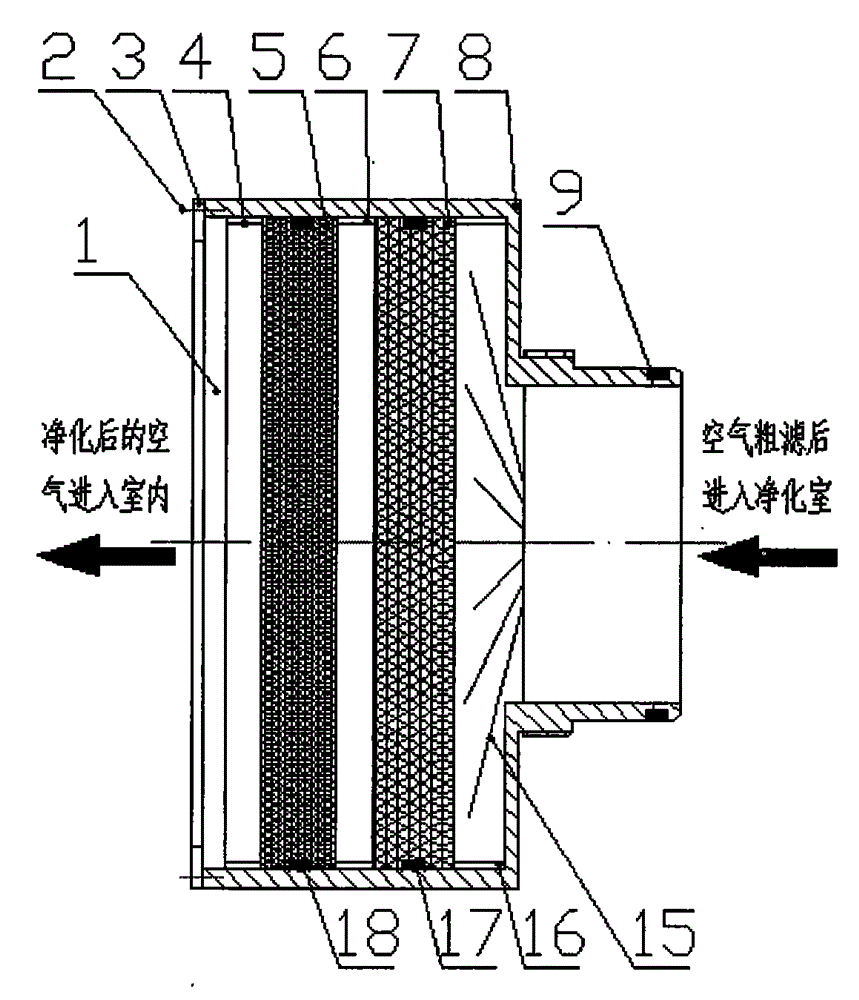 Embedded semi-hidden type indoor air supply air purifier