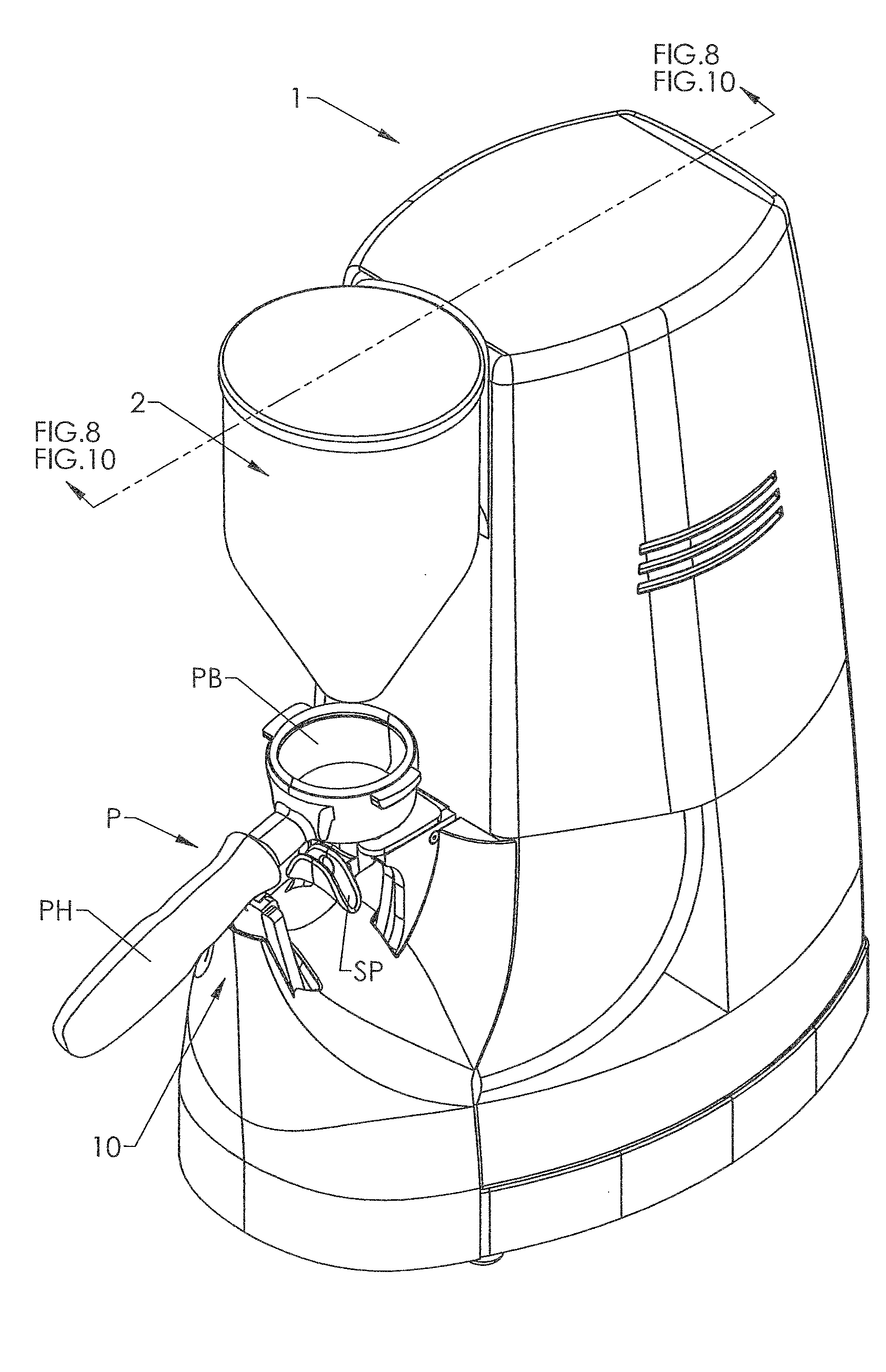 Portafilter and grounds weighing platform system and methods of use