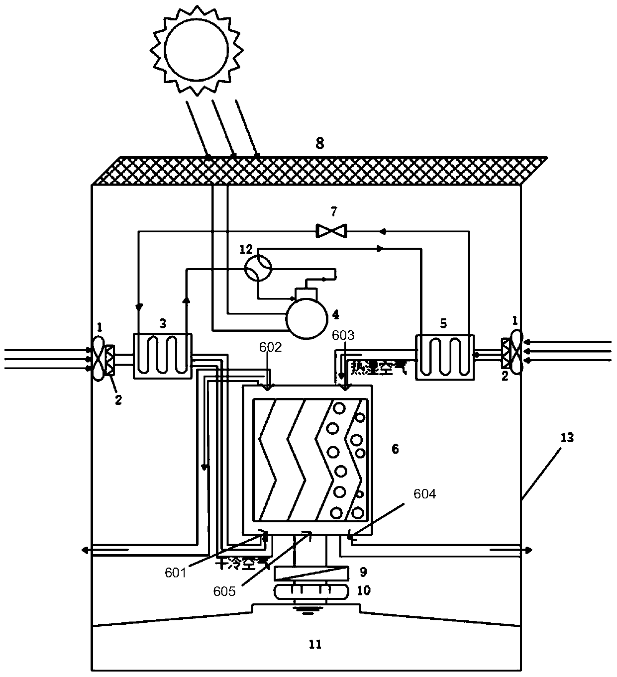 Solar powered compression typewater collection device