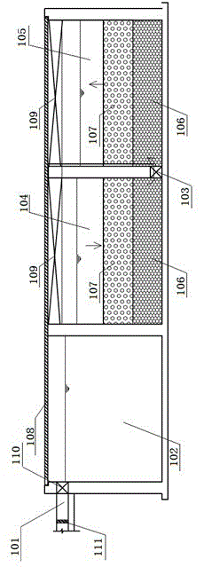 Anaerobic natural ventilation integrated composite vertical-flow biological water treatment filtering tank