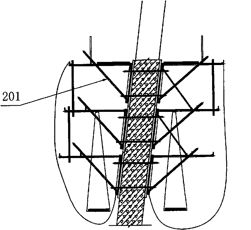 Construction method for chimney wall and special electric jacking flat bridge
