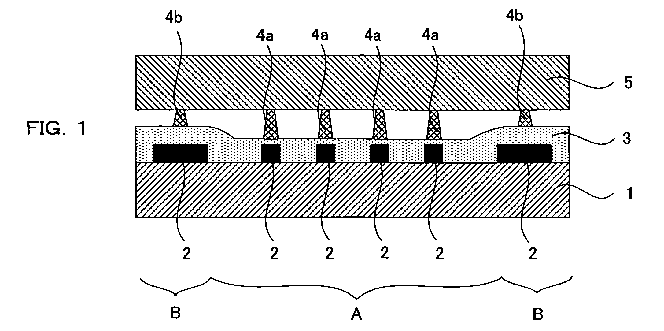 Monochrome liquid crystal display having higher spaces in pixel area than in peripheral area and production method therefor