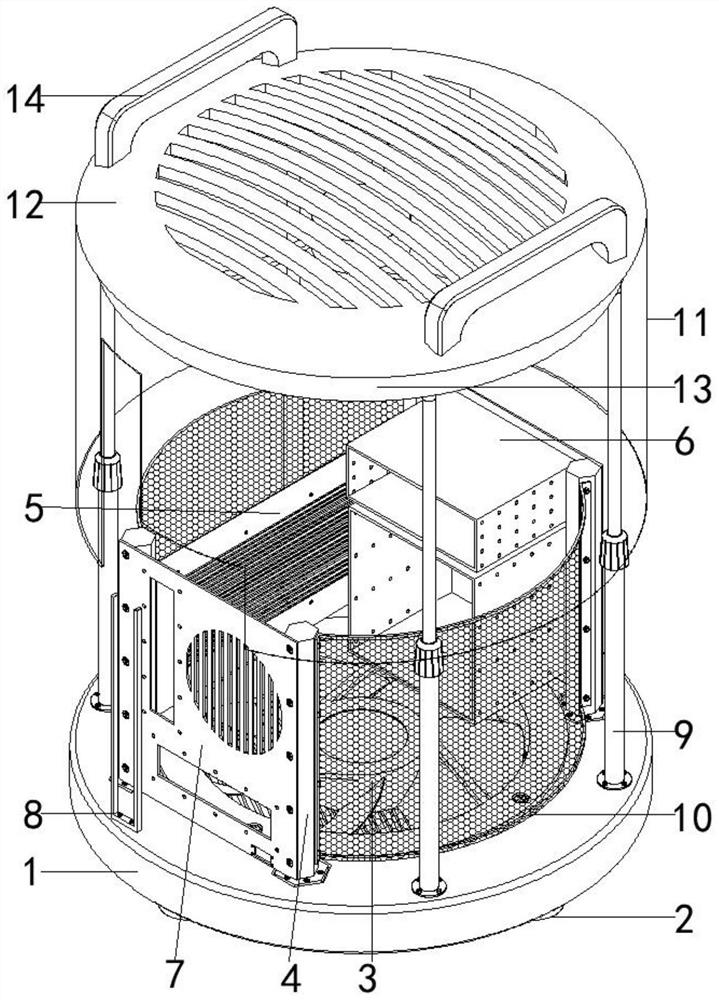 A computer hollowed-out server case structure