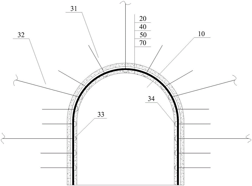 U-shaped steel reinforced composite anchor net support structure for high-stress soft rock tunnel of deep well and construction method thereof