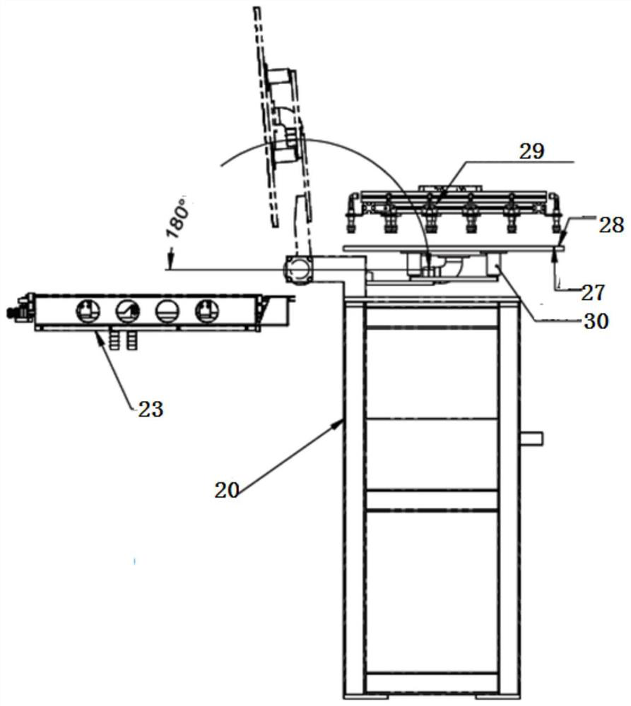 Automatic board turnover device for flexible circuit board spray printing machine