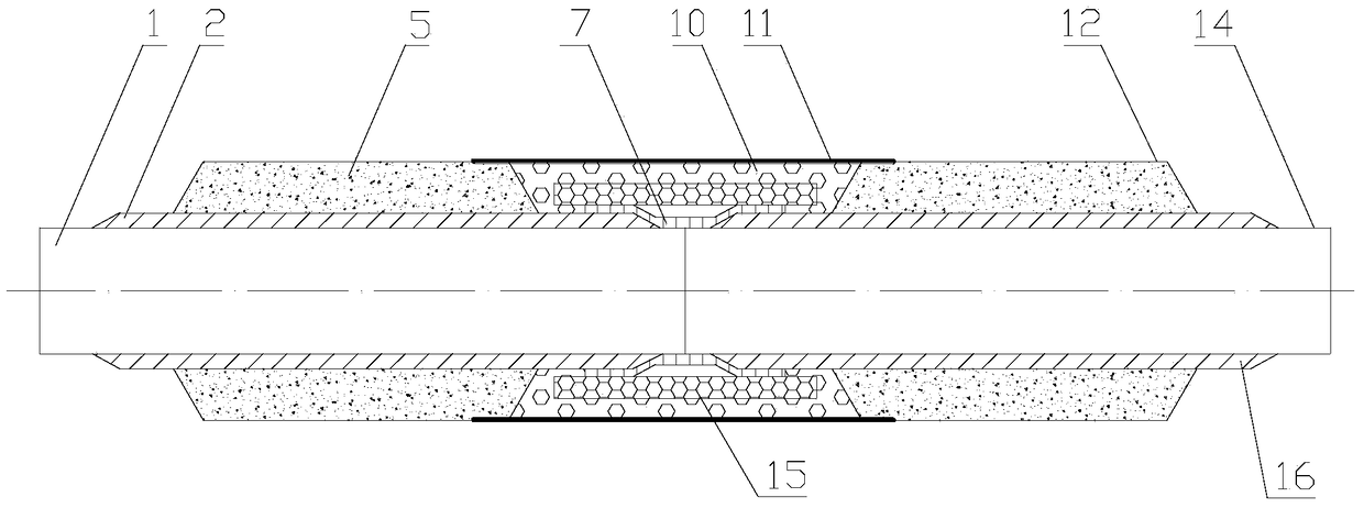A compound joint structure of counterweight layer for large-diameter submarine pipeline