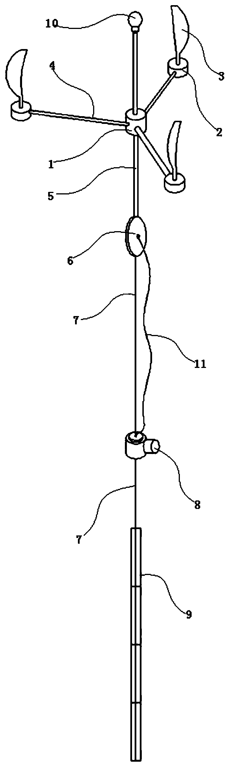 A depth-adjustable self-rotating fish finder, its use method and fish finder array composed of the same