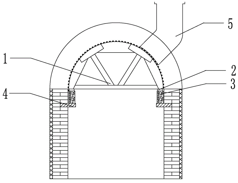 Arch stuffing supporting technology by bricking arch apex for division of flue in coke oven