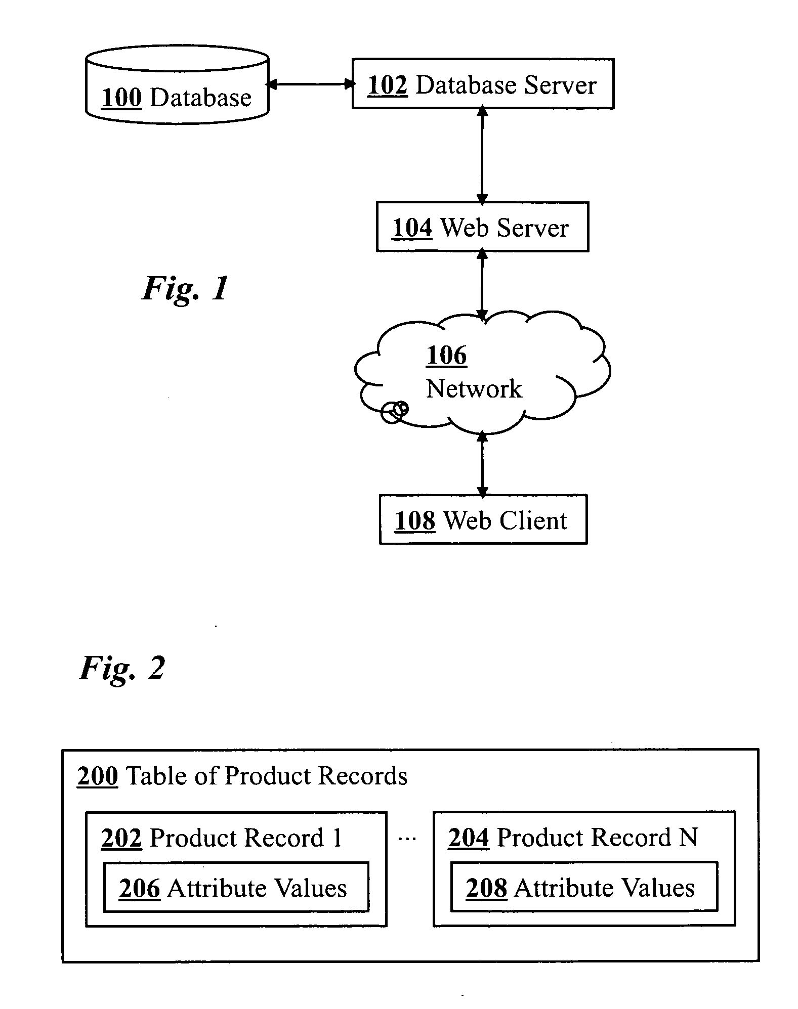 Display and search interface for product database