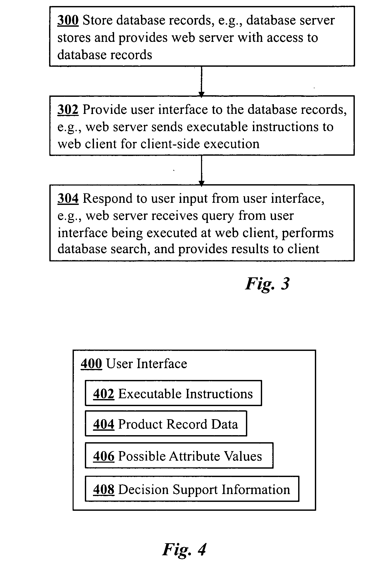 Display and search interface for product database