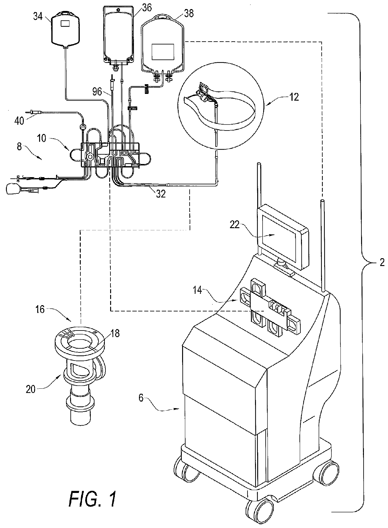 System for blood separation with a separation chamber having an internal gravity valve