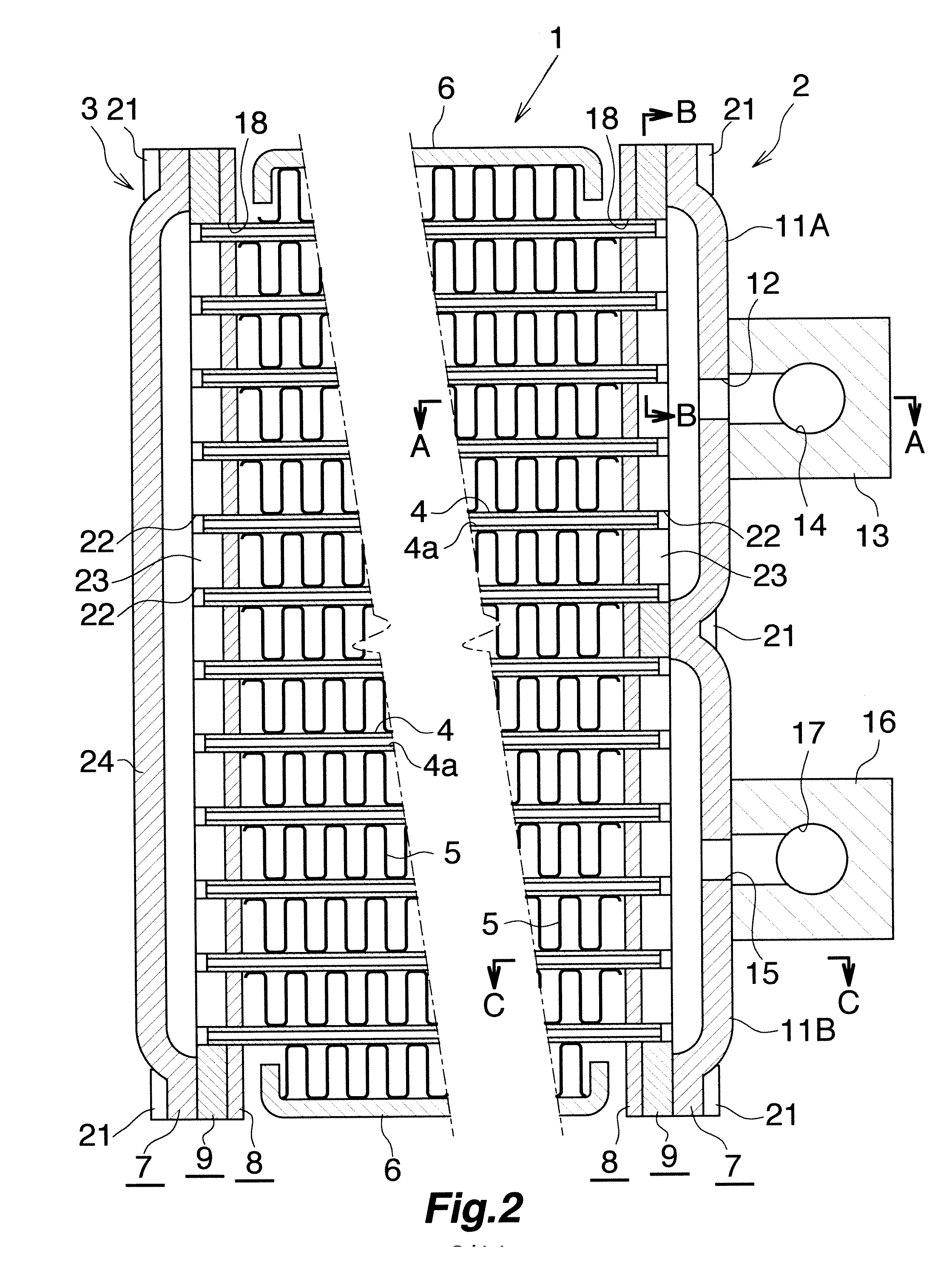 Heat exchanger and method of manufacturing outside plate used for header tanks of heat exchanger