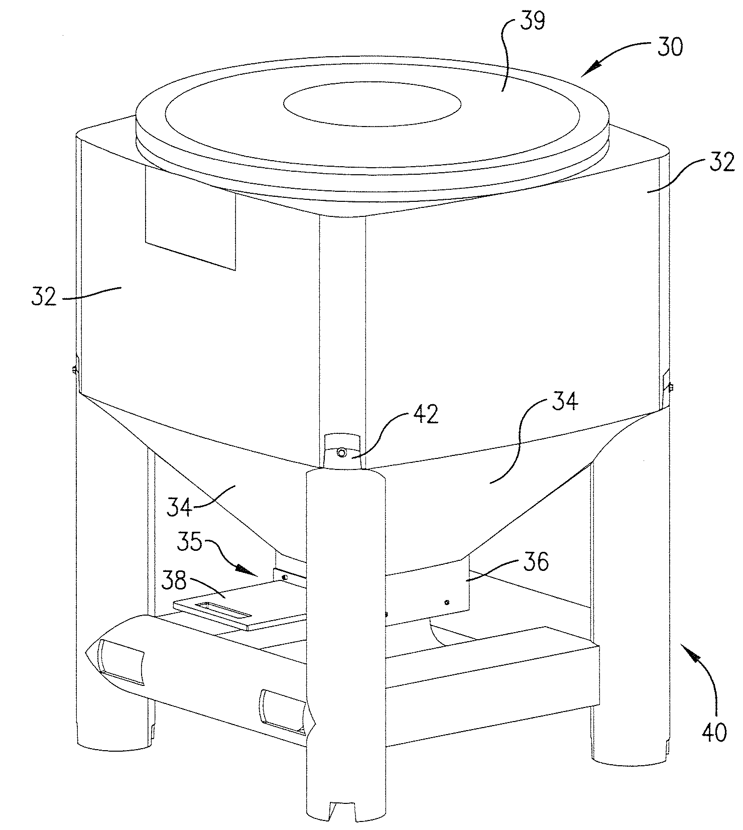 Hopper with slide discharge gate and method making the same