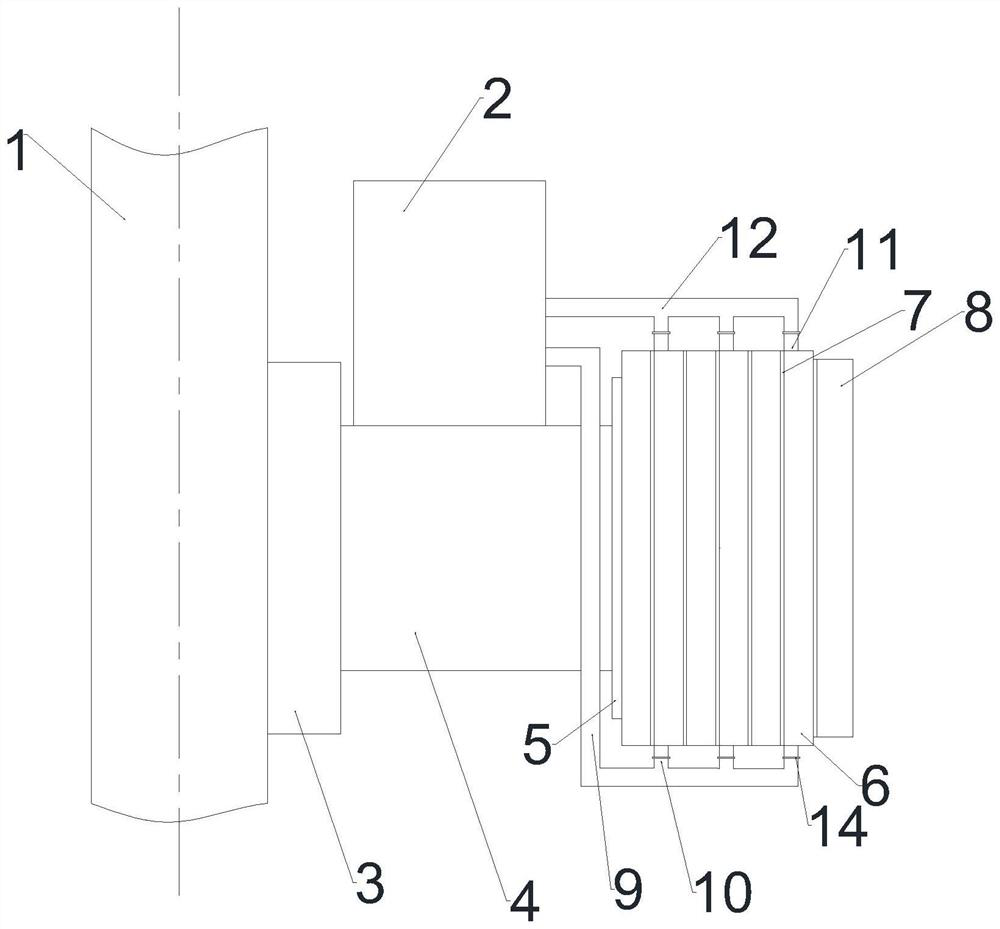 Pipeline internal cooling type evaporative cooling structure suitable for vertical motor rotor