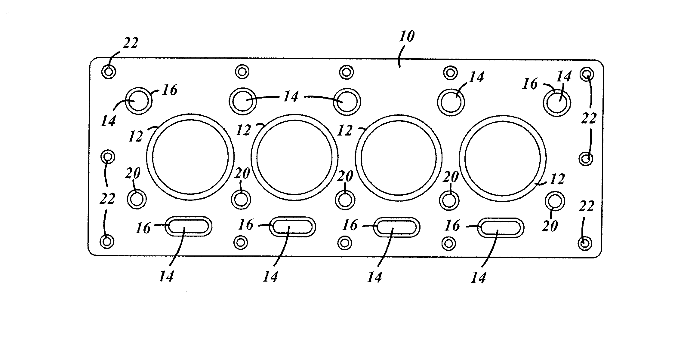 Cylinder head gaskets with push-rod eyelets