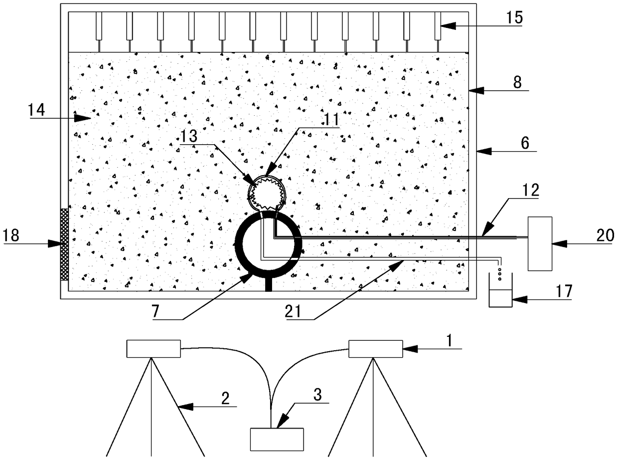 A test device and method for simulating stratum loss caused by stratum voids in subway shield tunnels