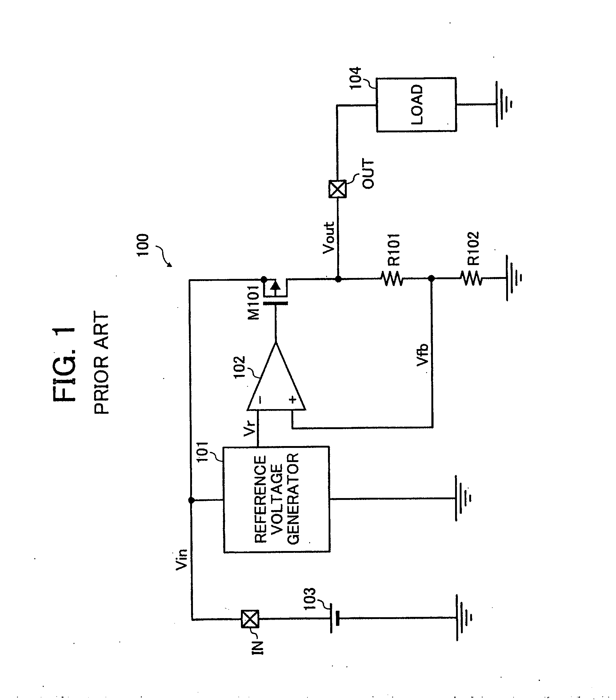 Constant voltage regulator for generating a low voltage output