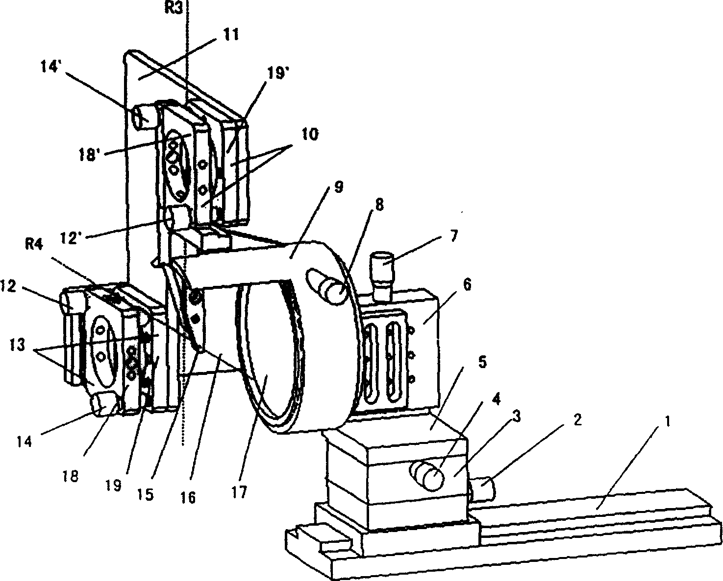 Array aiming adjusting device of fiber-optic collimating apparatus