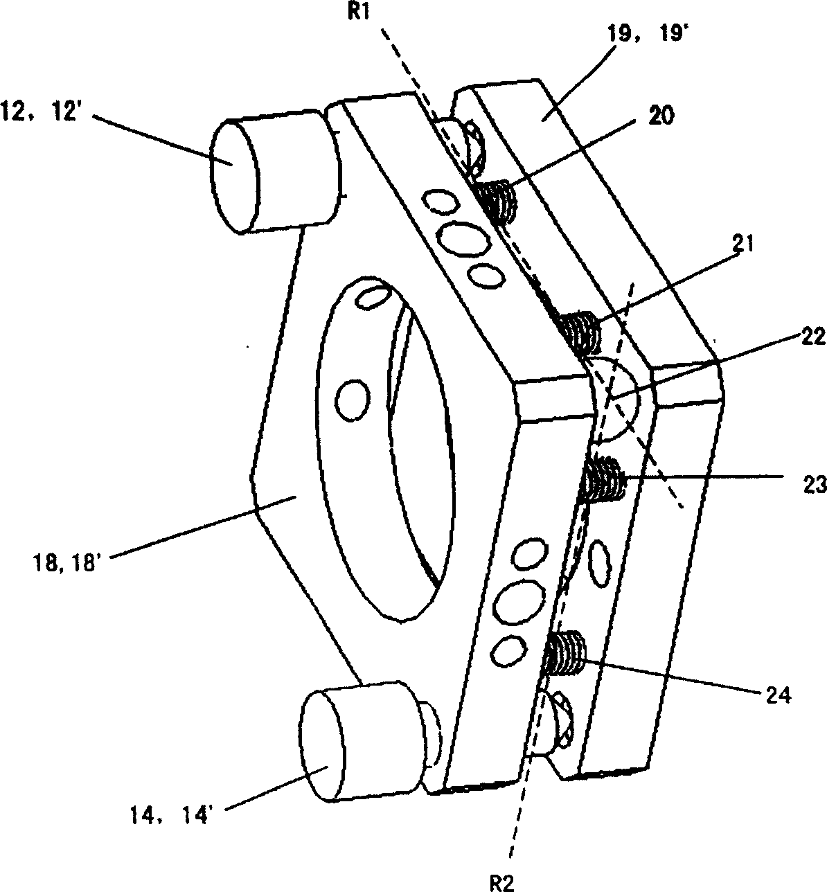 Array aiming adjusting device of fiber-optic collimating apparatus