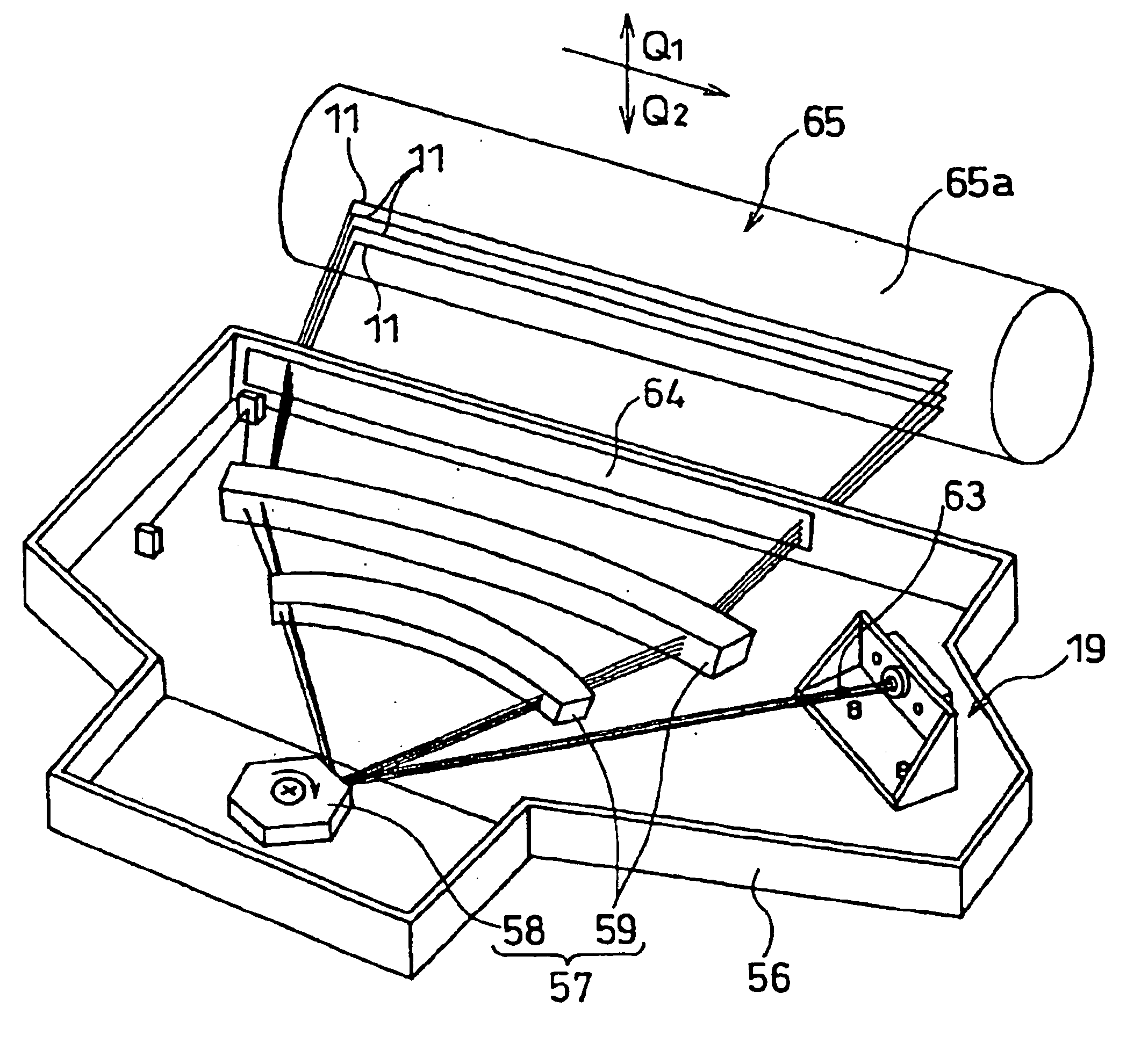 Adjusting device for a multi-beam source unit and image forming apparatus