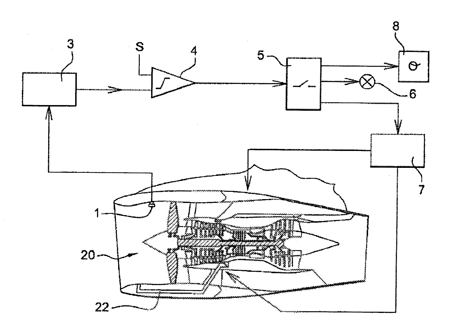 Device for protection against icing for aircraft engines and related de-icing method