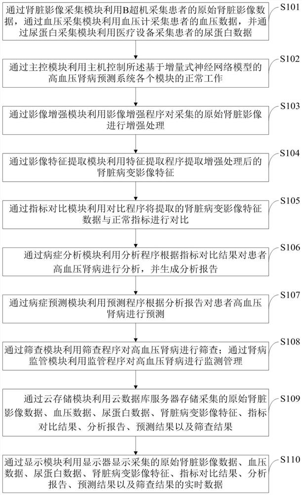 Hypertensive nephropathy prediction system and method based on incremental neural network model