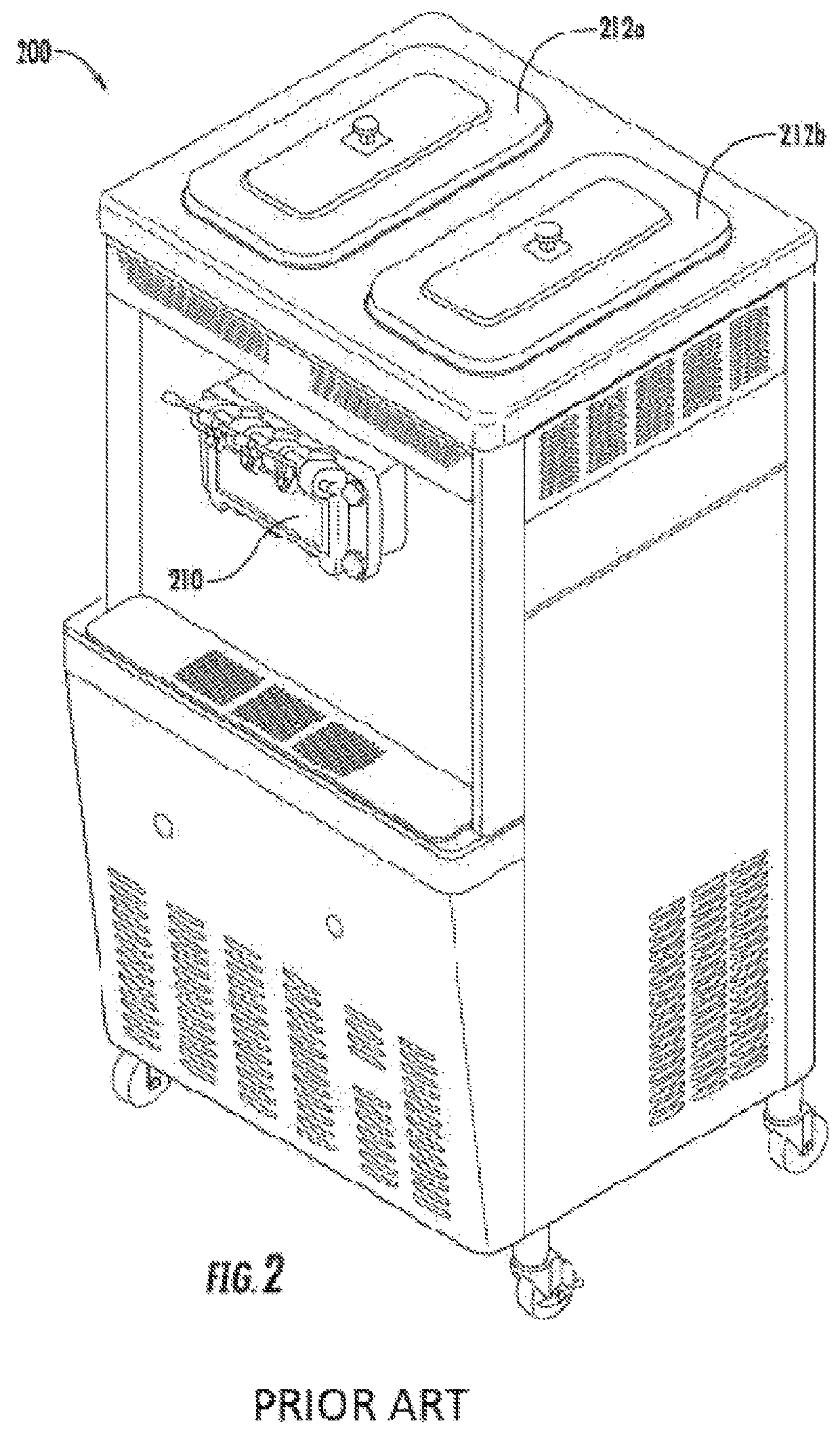 Door and baffle interface assembly for frozen dessert machines