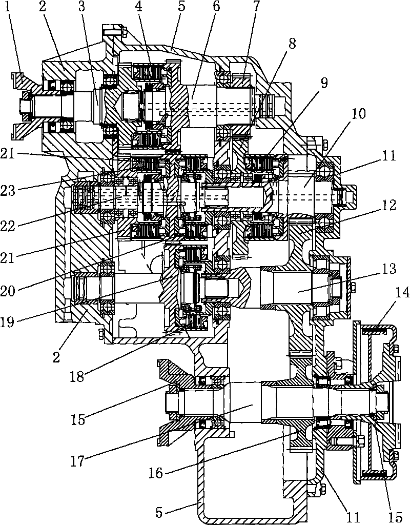 Hydraulic transmission gearbox