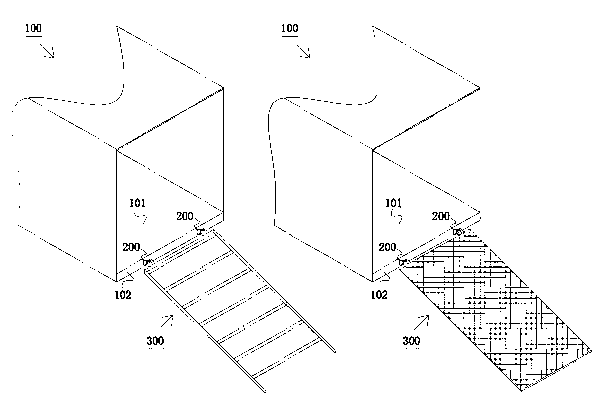 Motor vehicle provided with box step connection device