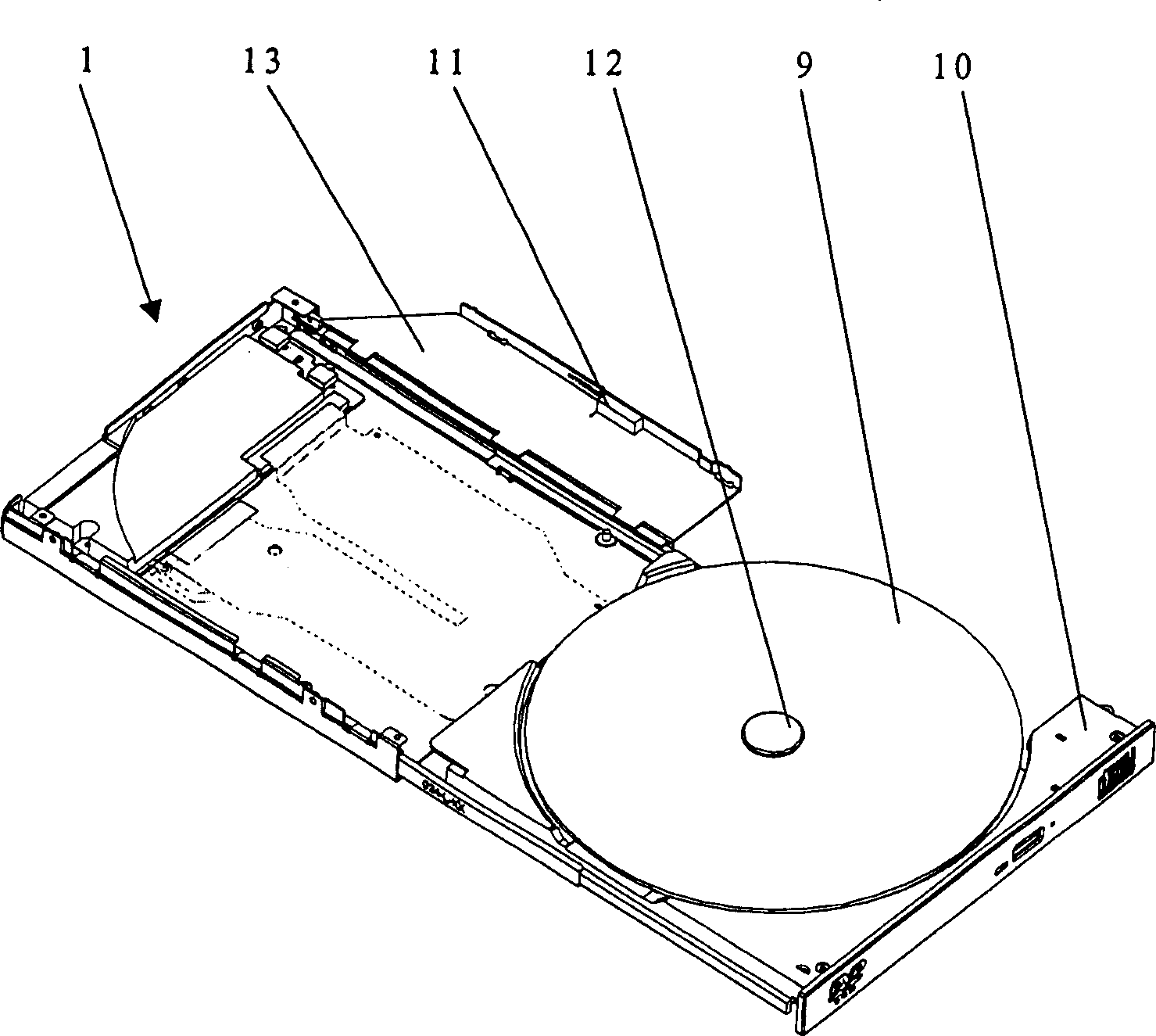 Pallet disc brake mechanism of thin disc apparatus