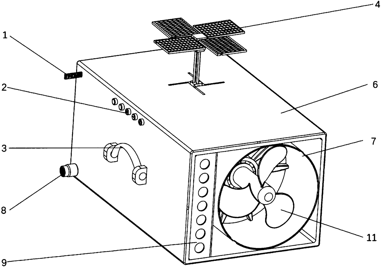 Solar self-powered intelligent exhaust device of greenhouse