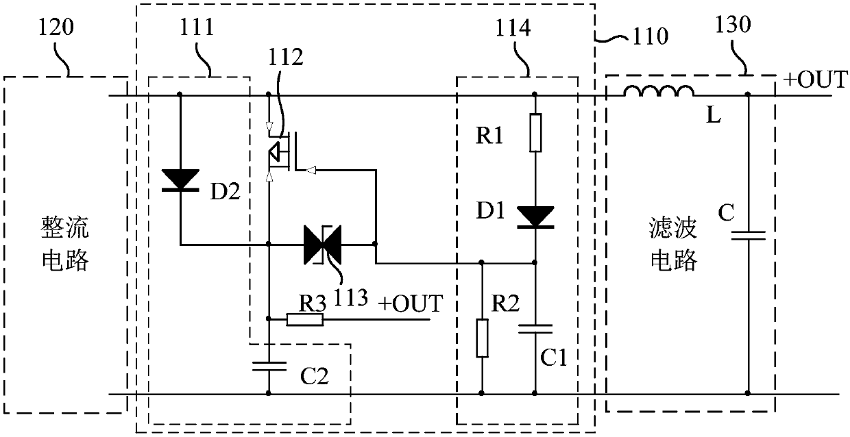 Voltage peak absorption circuit