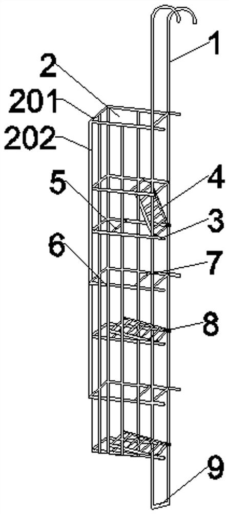 Pier stud vertical back cage platform channel construction method and back cage platform channel device