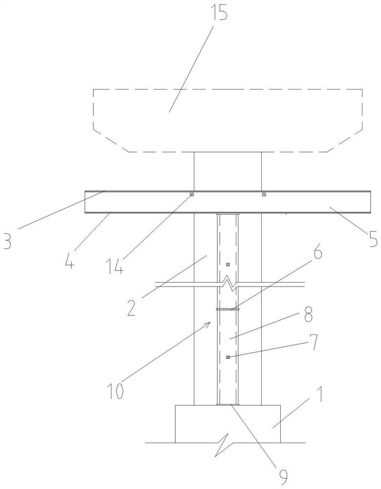 Construction method for cast-in-place of single-column pier capping beam