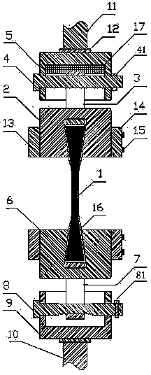 Clamping mechanism of testing device for direct tensile strength of fragile material